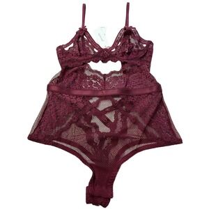 Journelle Bianca Teddy Bordeaux Lace Womens Small